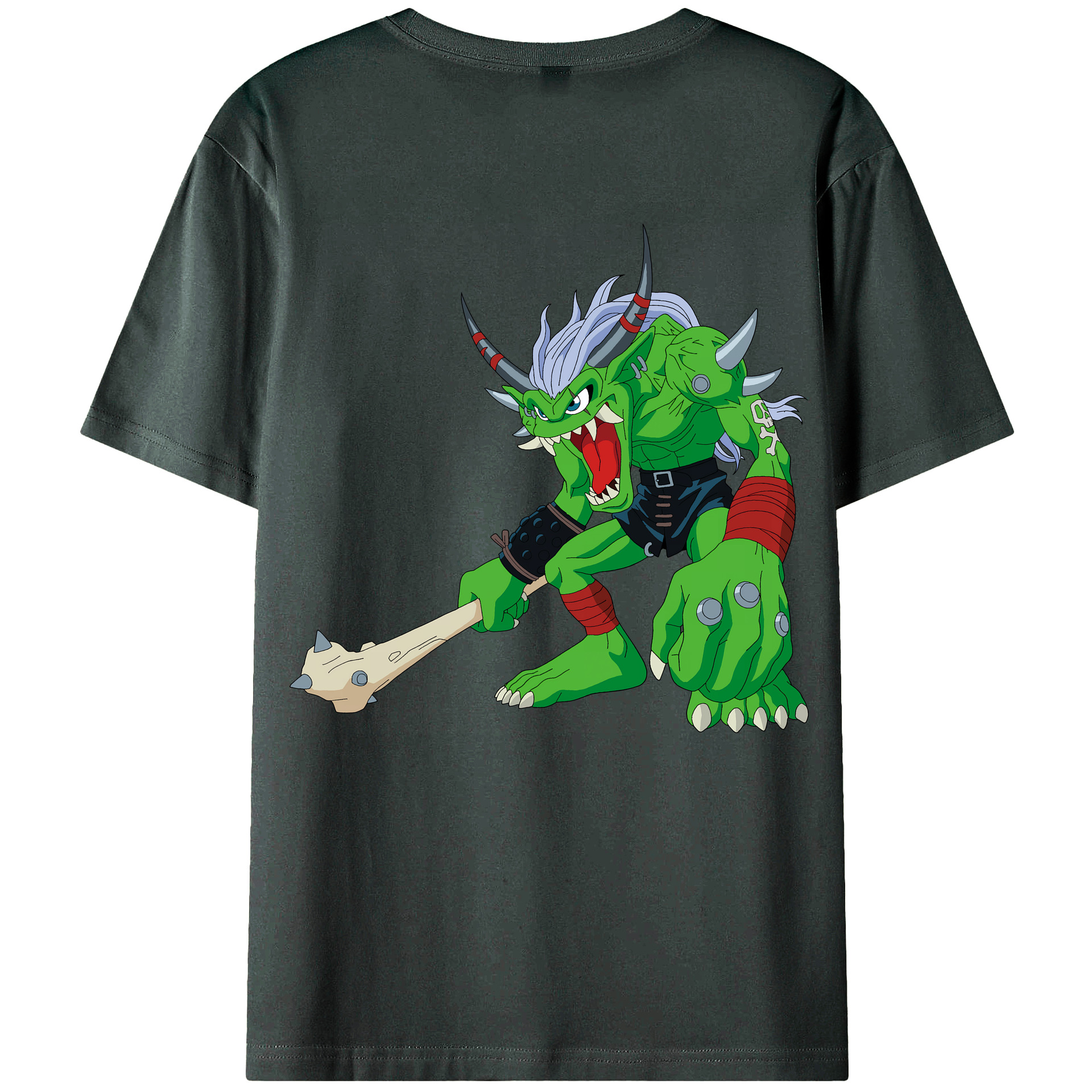 （画像用） Digimon デジタルモンスター/デジモン 綿100％ メンズ半袖Tシャツ（バックプリント） 通気性